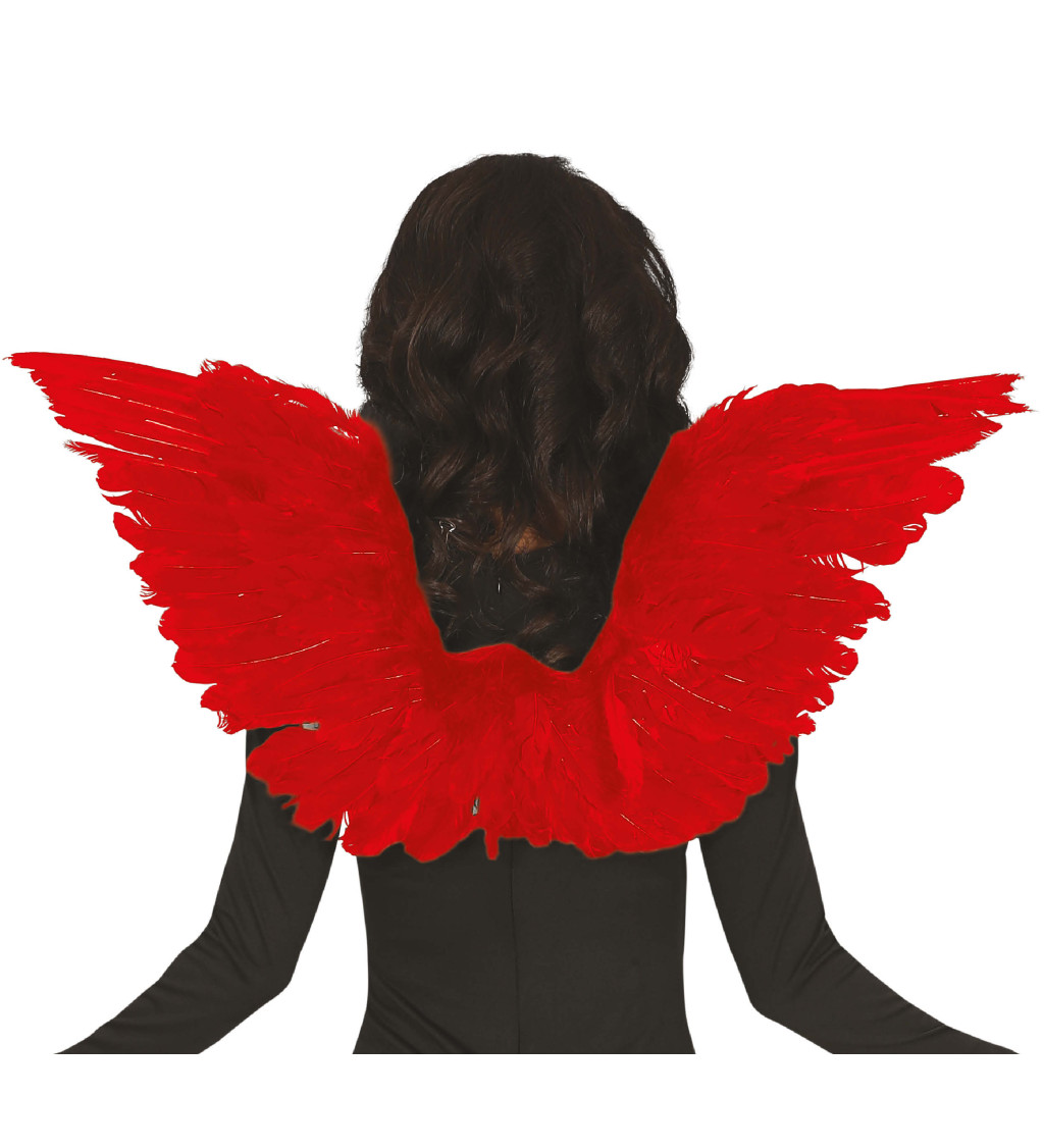 Červené peříčkové křídla