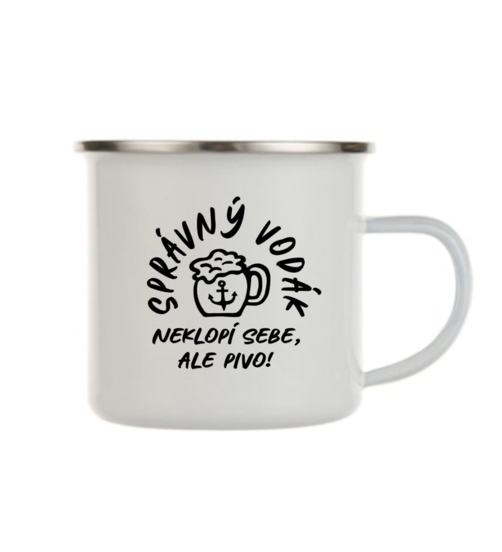 Plecháček bílý - Správný vodák neklopí sebe, ale pivo