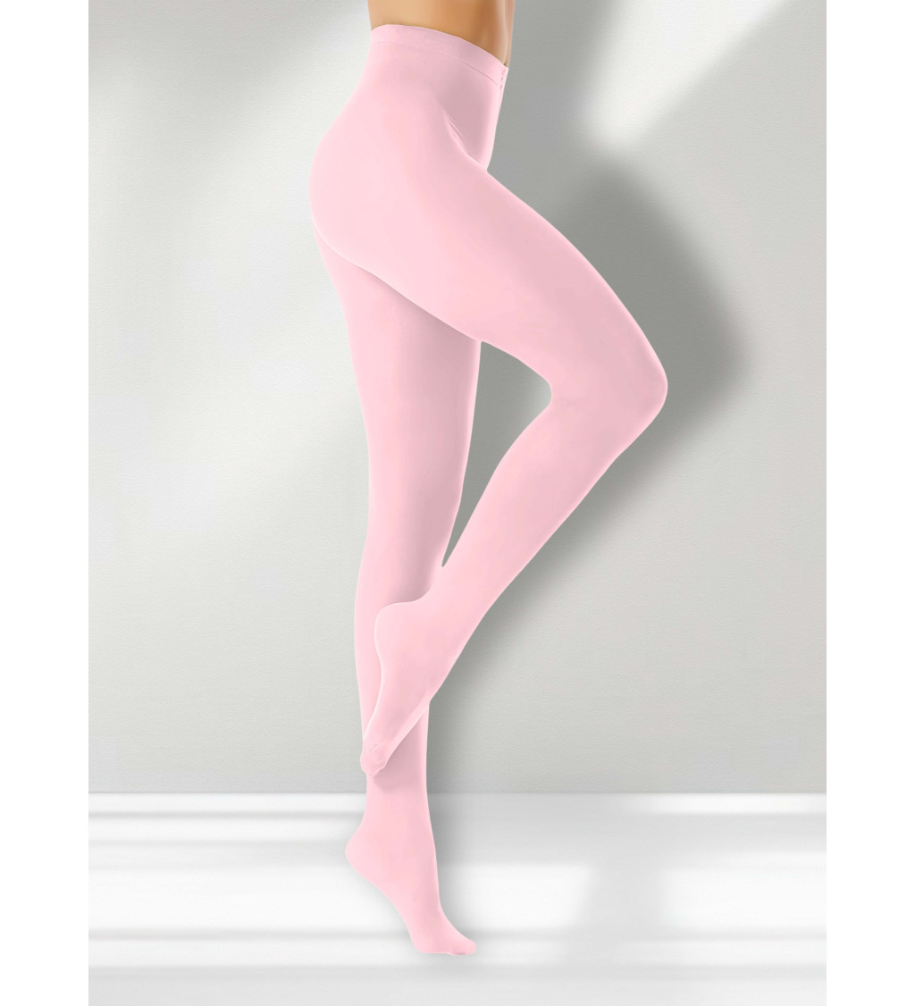 Neprůsvitné punčochové kalhoty růžové