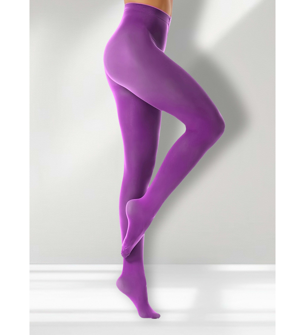Neprůsvitné punčochové kalhoty fialové