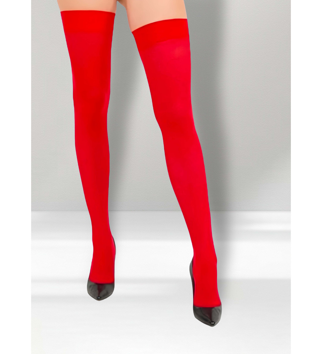 Neprůsvitné punčochy červené