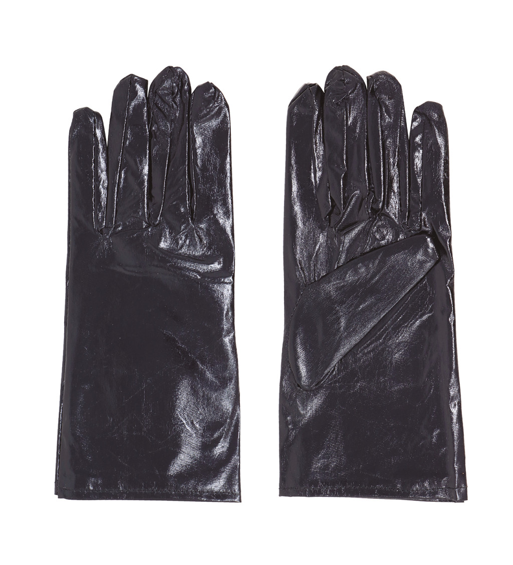 Krátké rukavice černé metalické