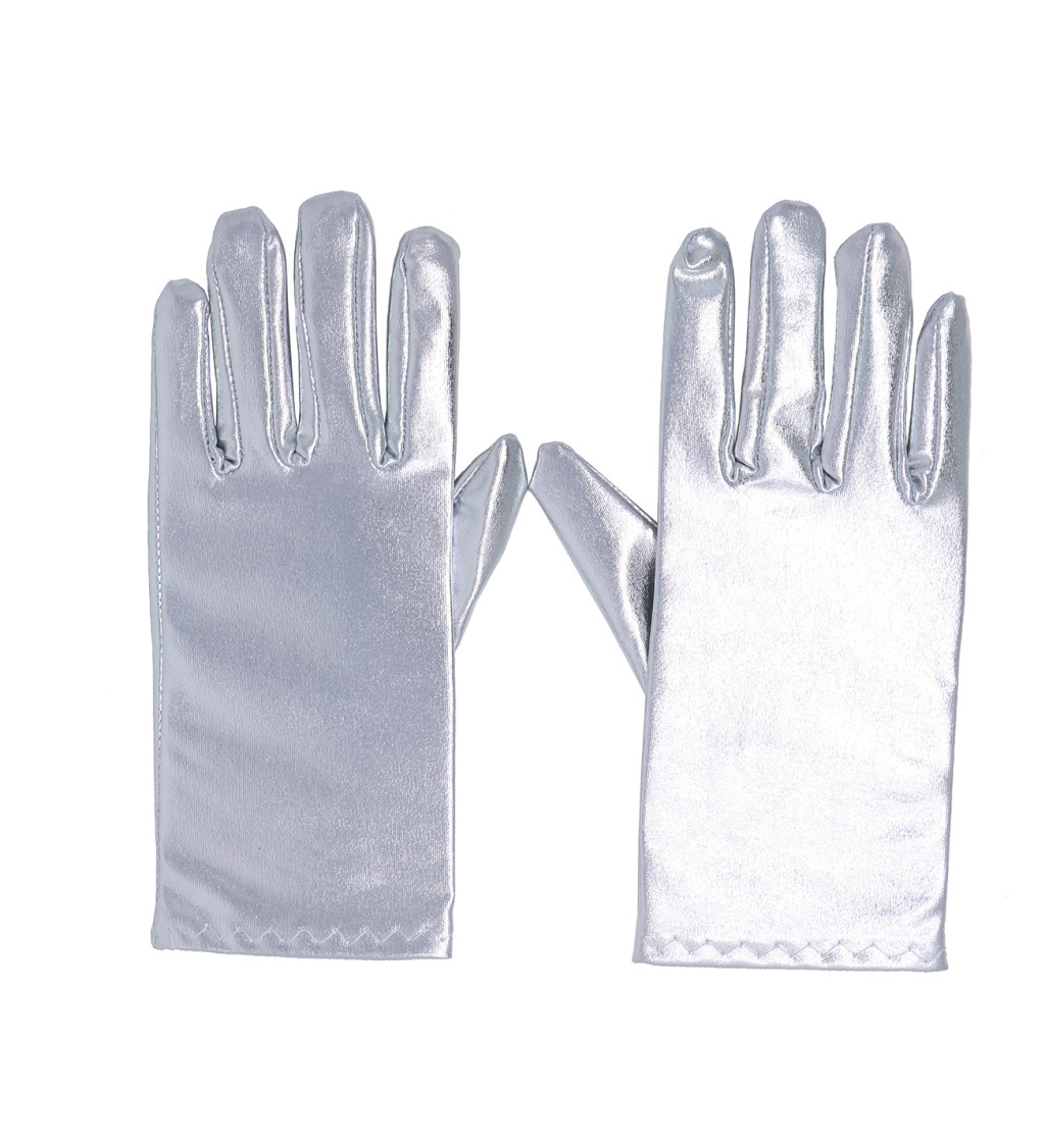 Krátké rukavice stříbrné