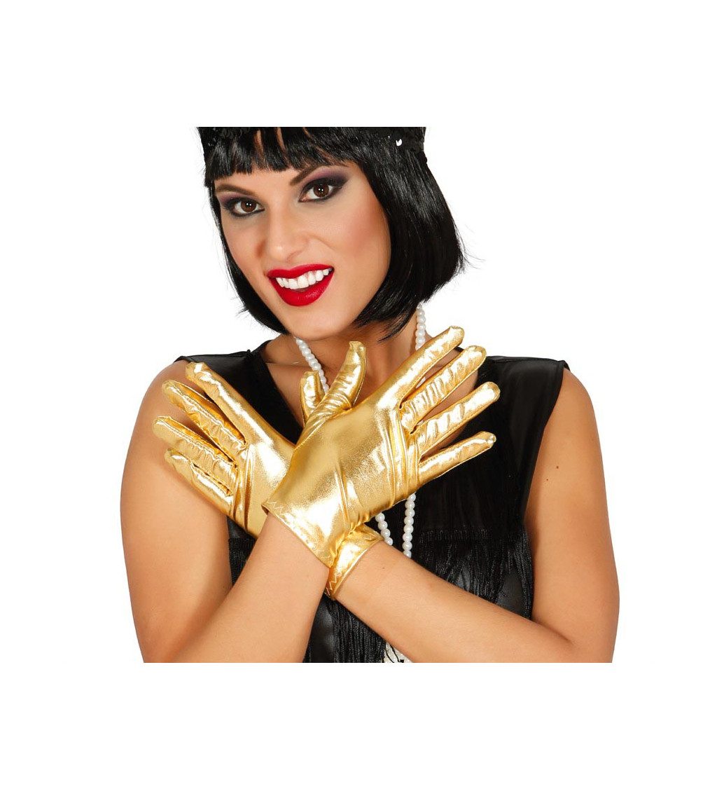 Krátké rukavice zlaté