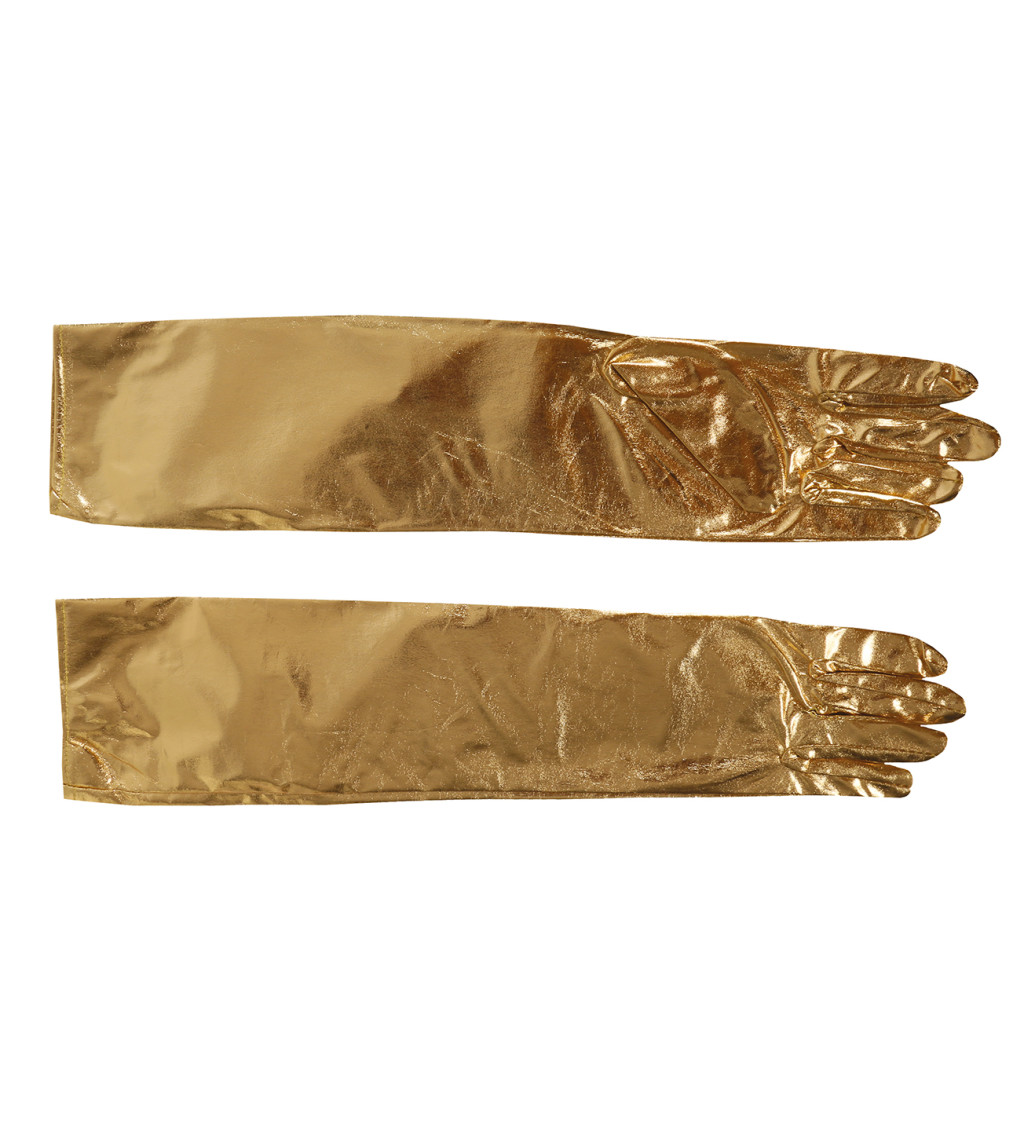 Dlouhé rukavice zlaté