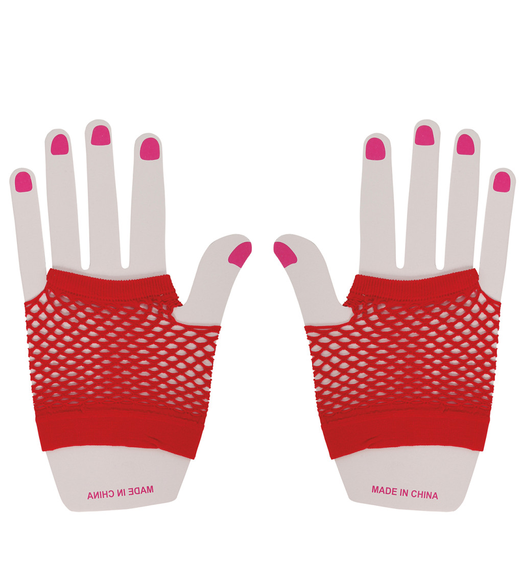 Síťované rukavice červené