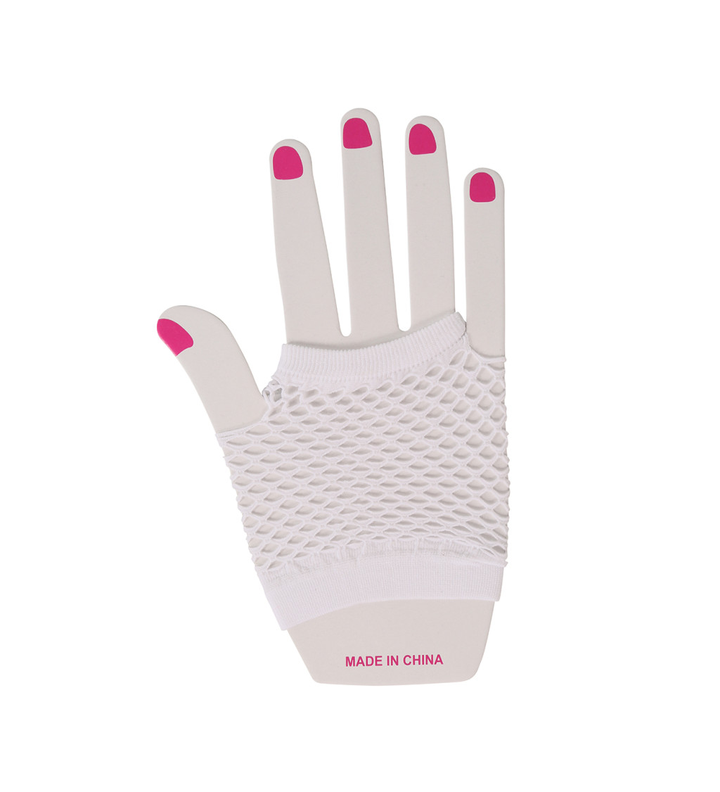 Síťované rukavice bílé