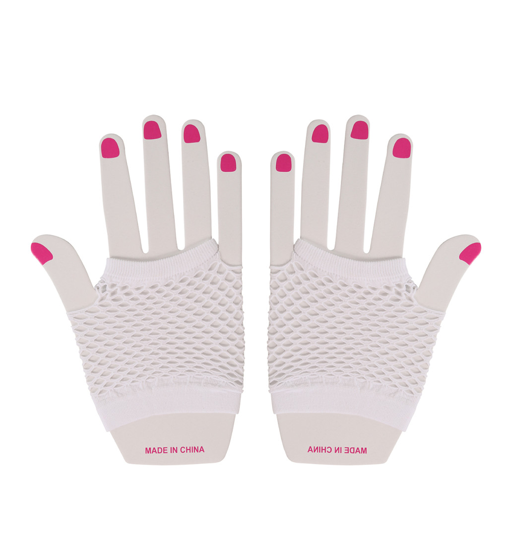 Síťované rukavice bílé