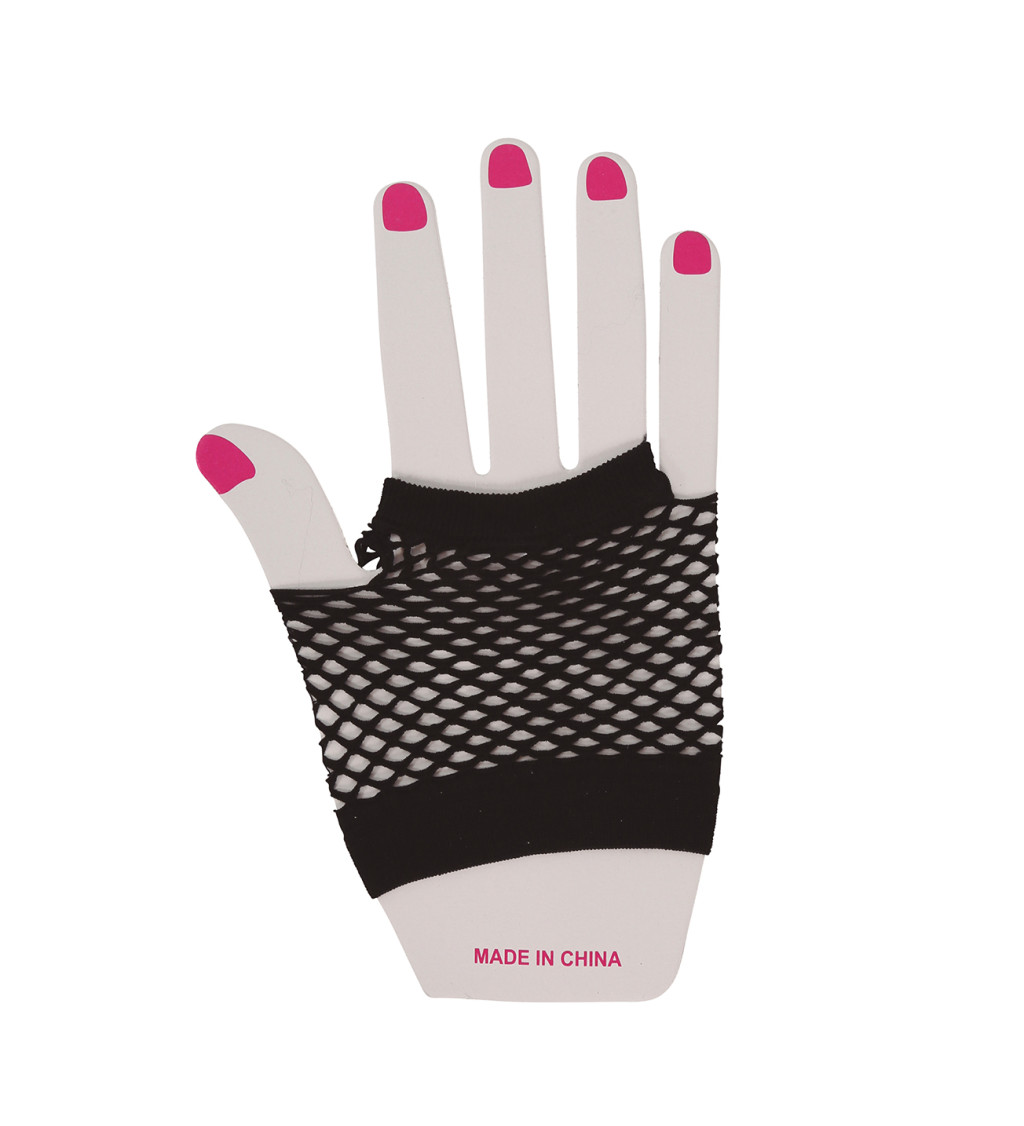 Síťované rukavice černé