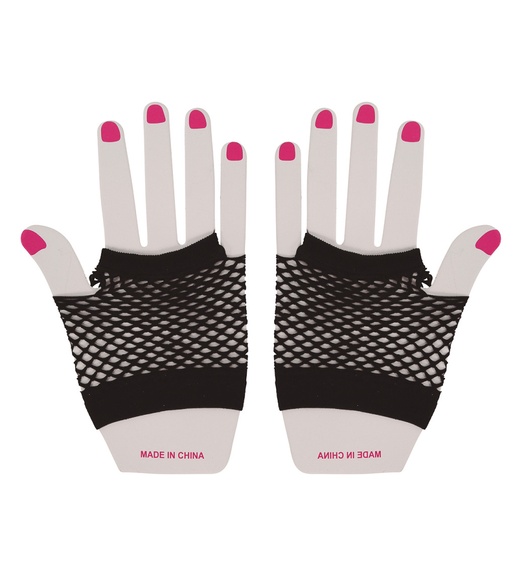 Síťované rukavice černé