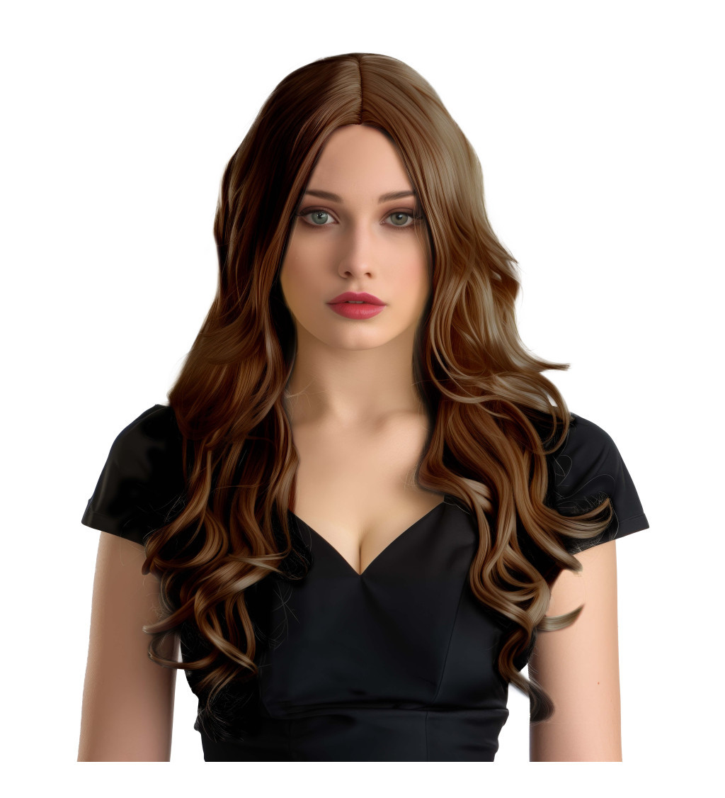 Paruka vlnitá Hollywood, hnědá