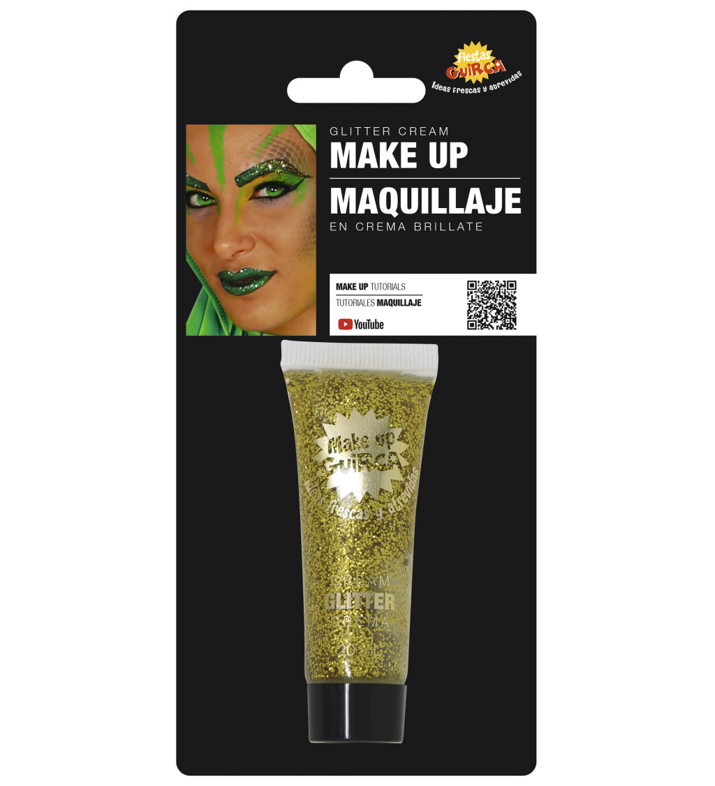 Třpytivý krémový make-up zlatý