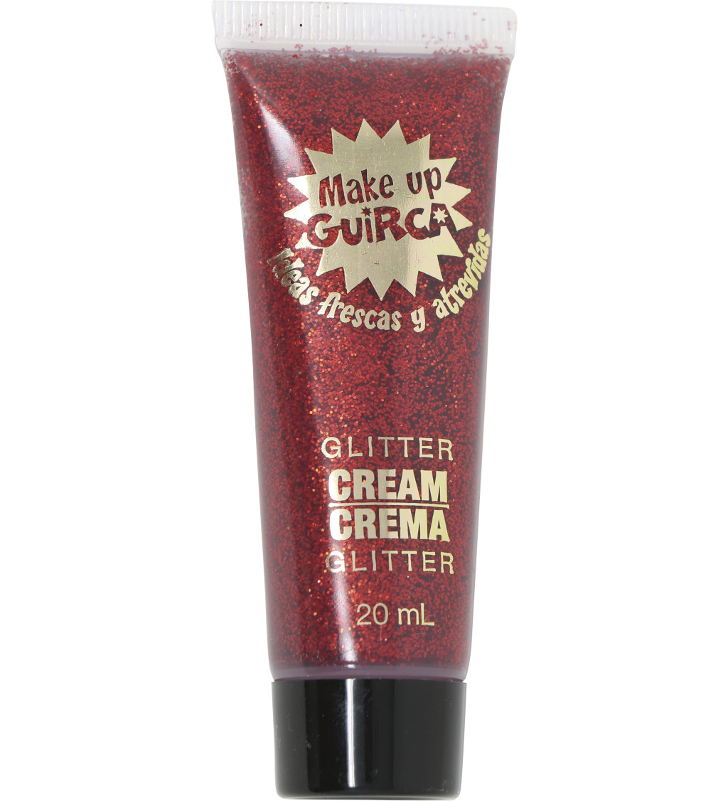 Třpytivý krémový make-up červený