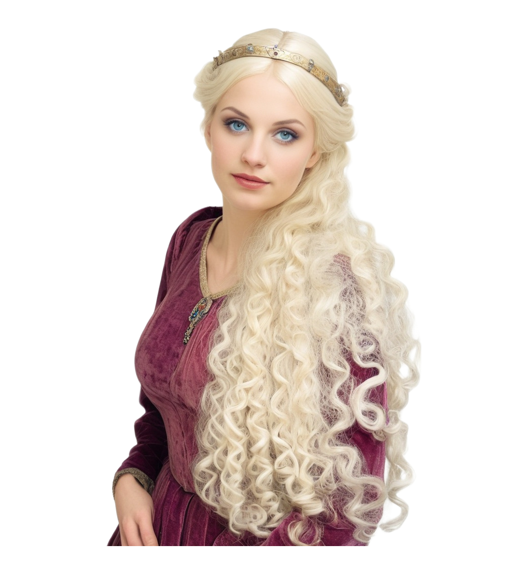 Dámská paruka středověká královna