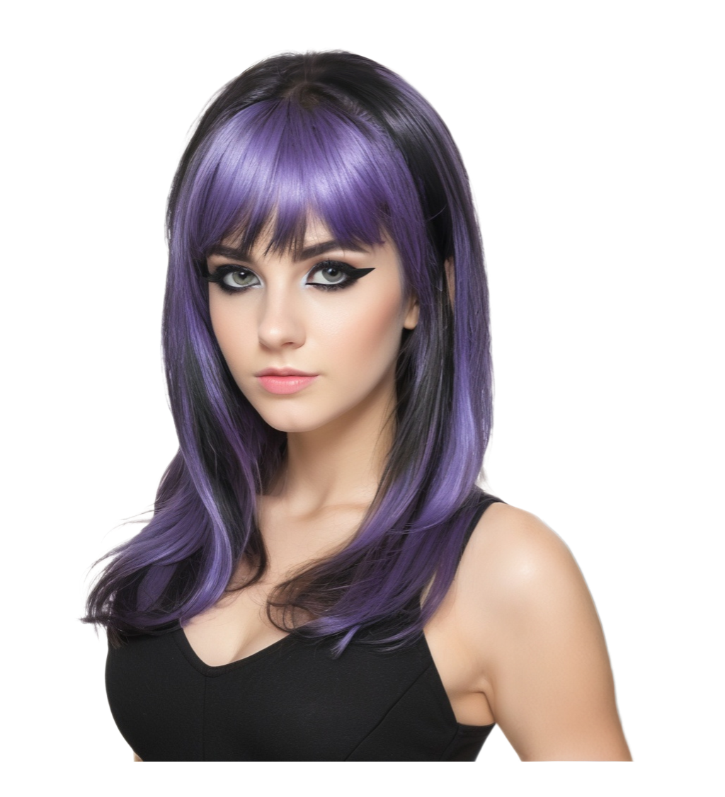 Paruka fialový melír