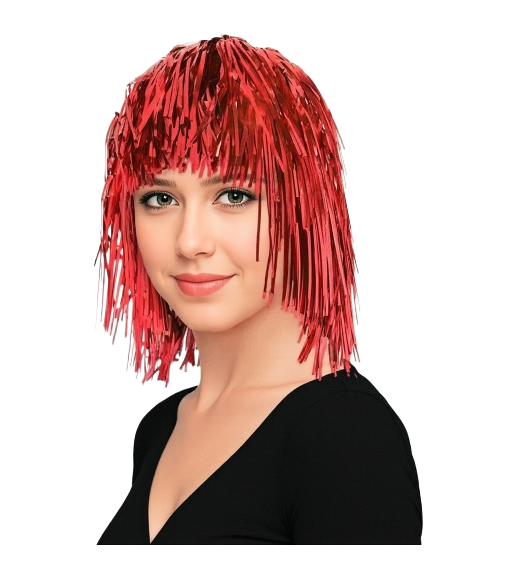 Dámská paruka metalická červená