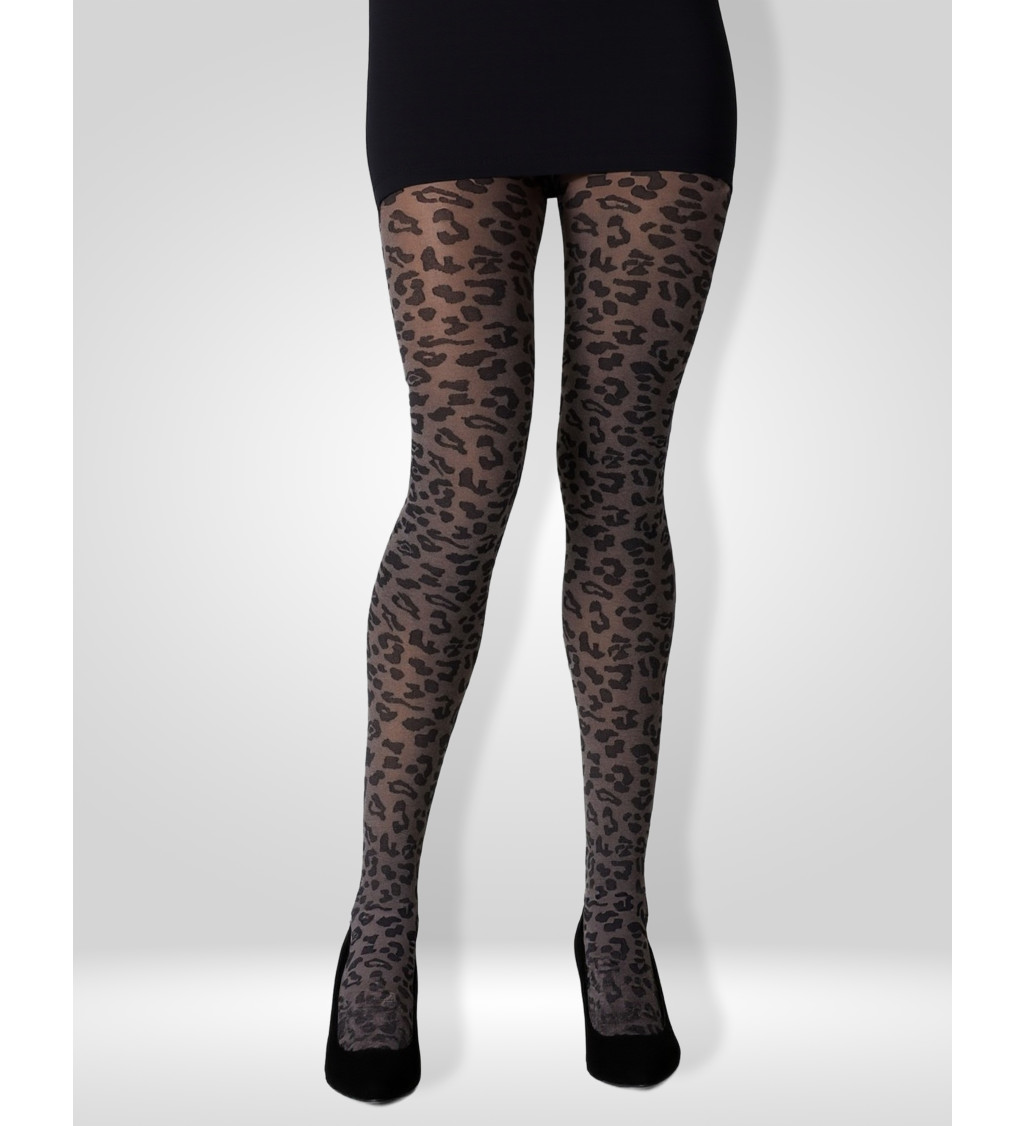 Punčochové kalhoty s leopardím vzorem