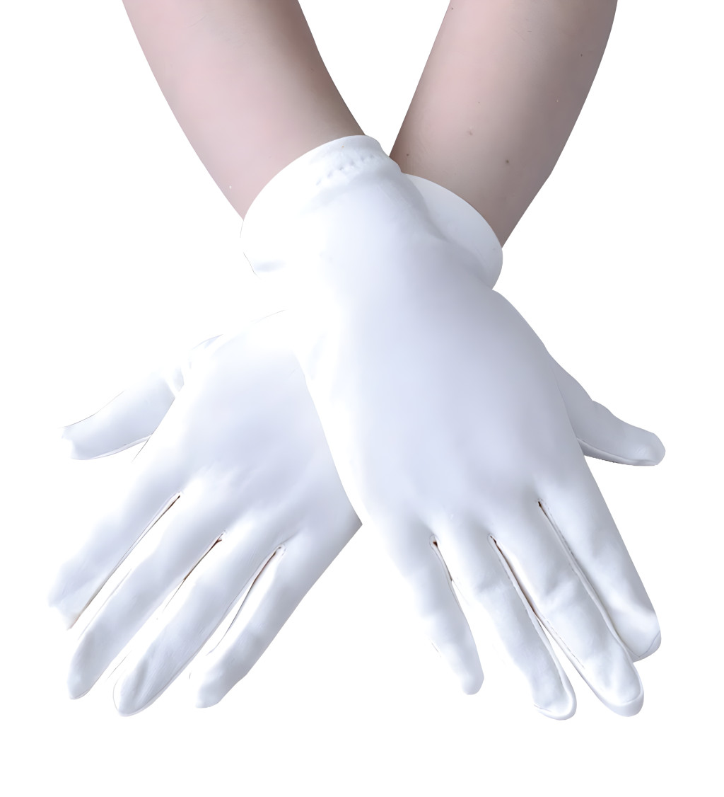 Krátké rukavice bílé