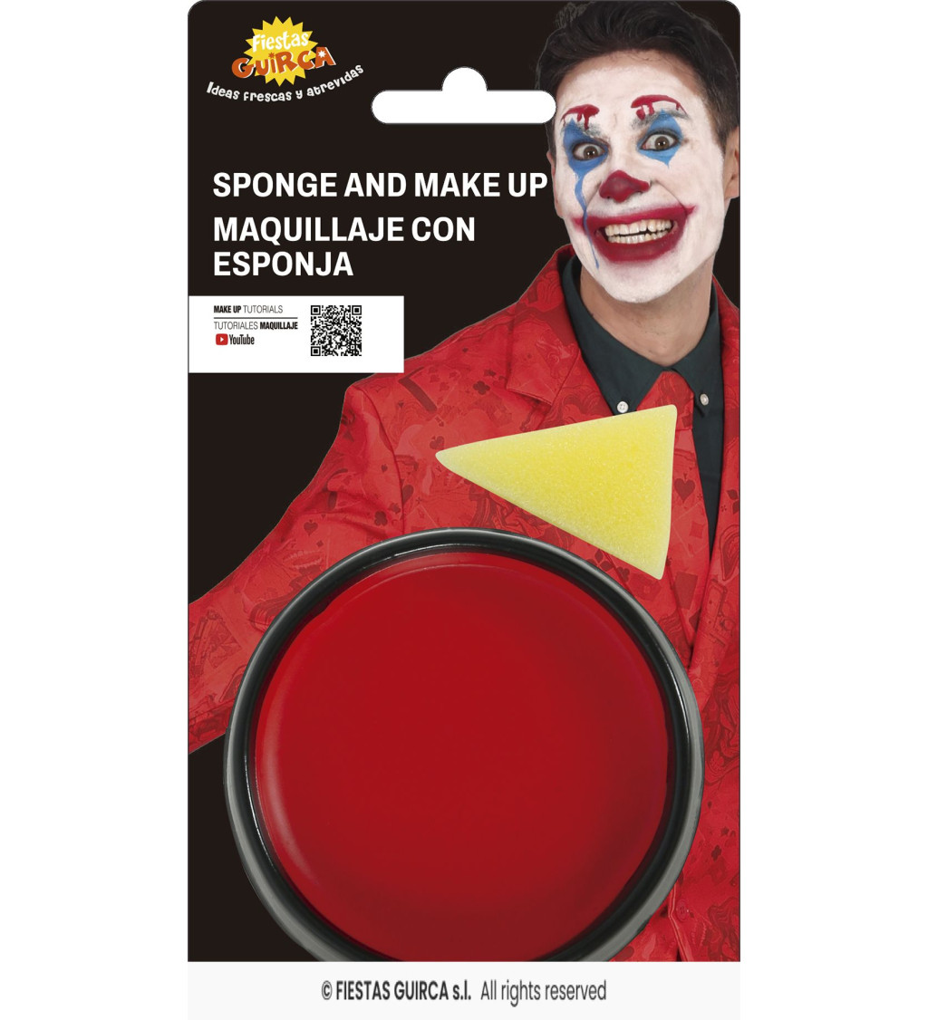 Make-up s houbičkou červený