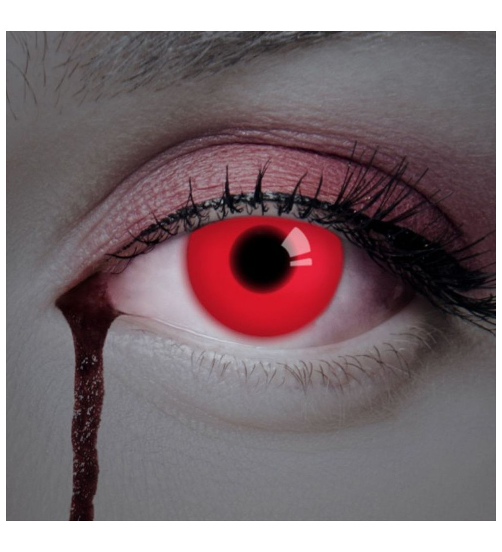 Čočky roční - červené, svítící pod UV