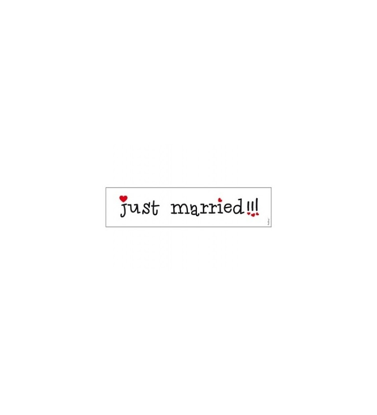 Dekorace SPZ kartička "Just Married"