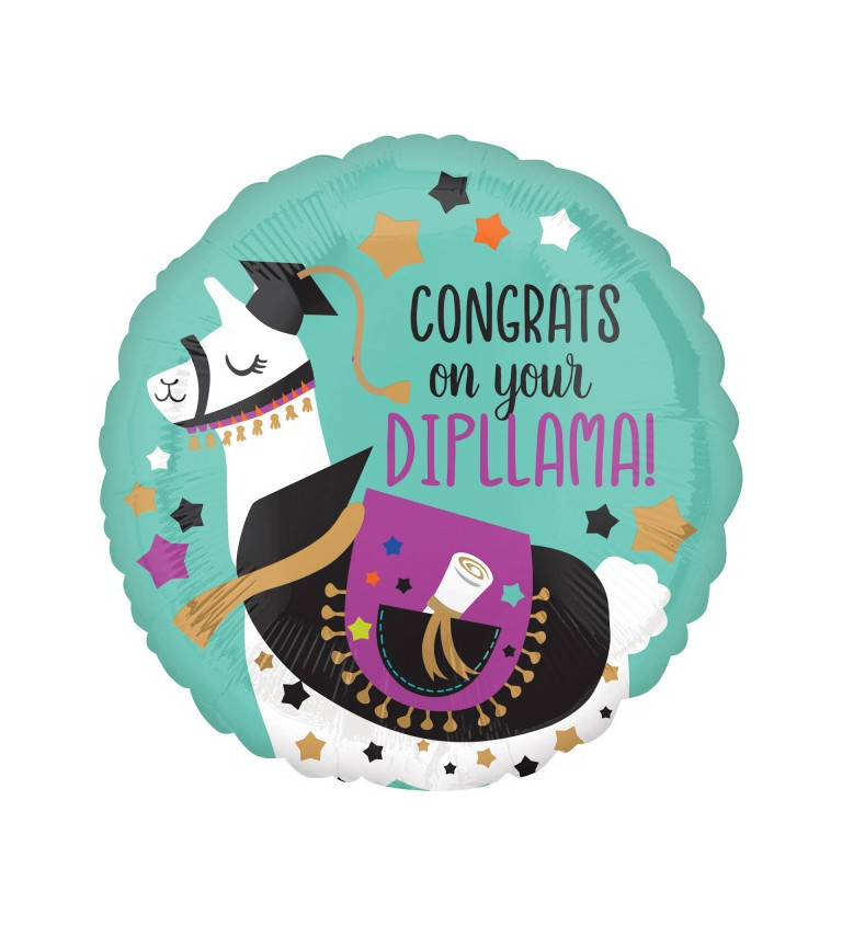 Fóliový balónek - Congrats On Your Dipllama