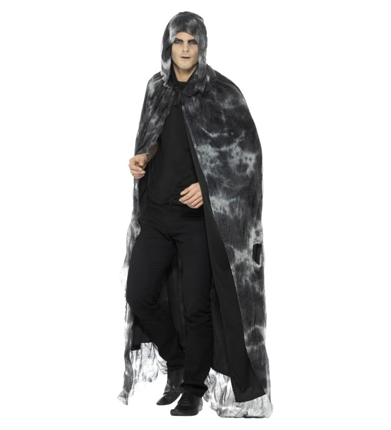 Plášť strašidelný v černo-šedé barvě