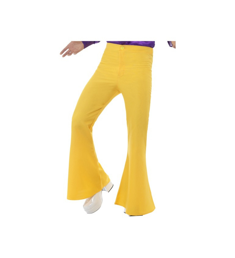 Zvonové kalhoty pánské ve žluté barvě