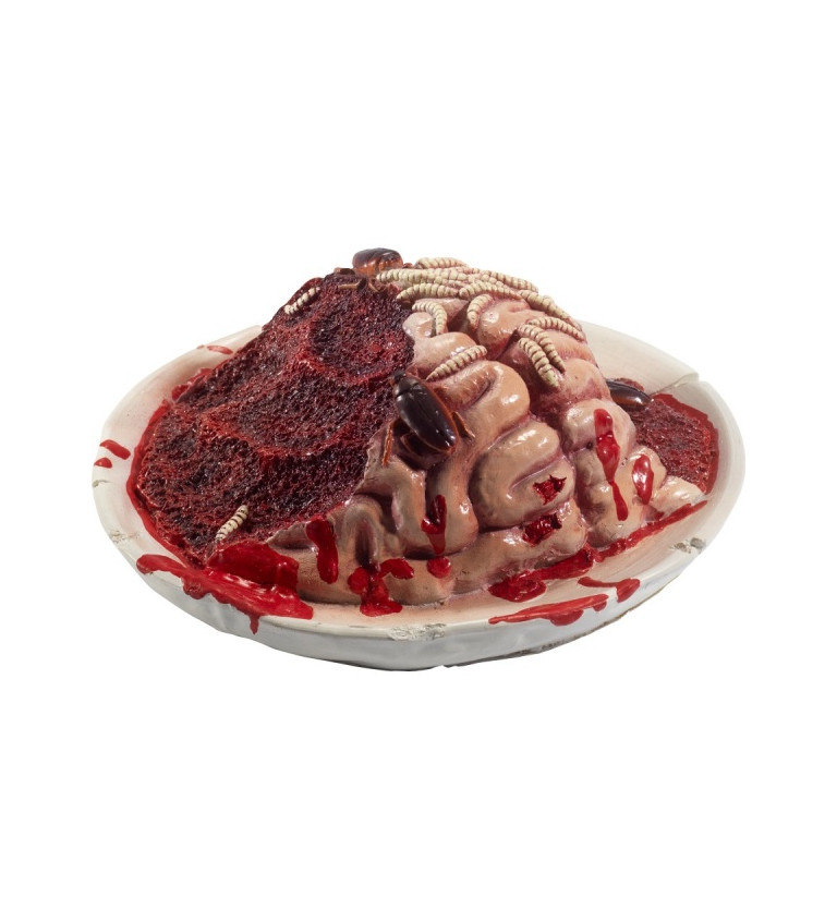 Halloweenský talíř s krvavým mozkem dekorace