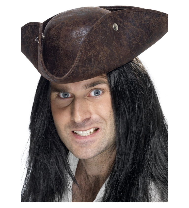 Pirátský klobouk hnědy - zašlý vzhled