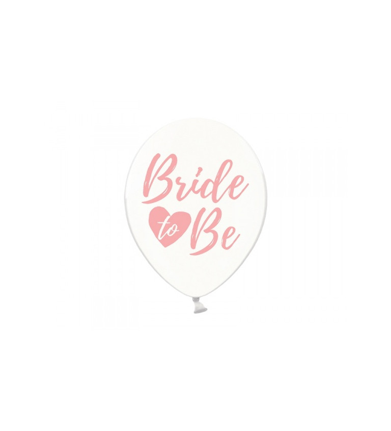 Průhledný balónek s růžovým nápisem Bride to Be