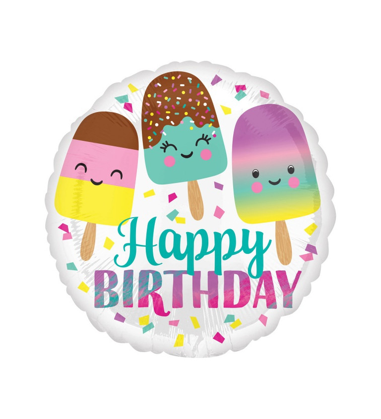 Fóliový balónek - Happy Ice Cream Birthday