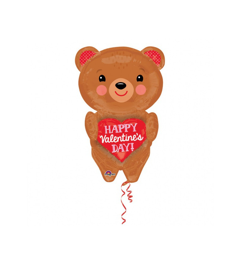 Fóliový balónek Valentýnský medvěd