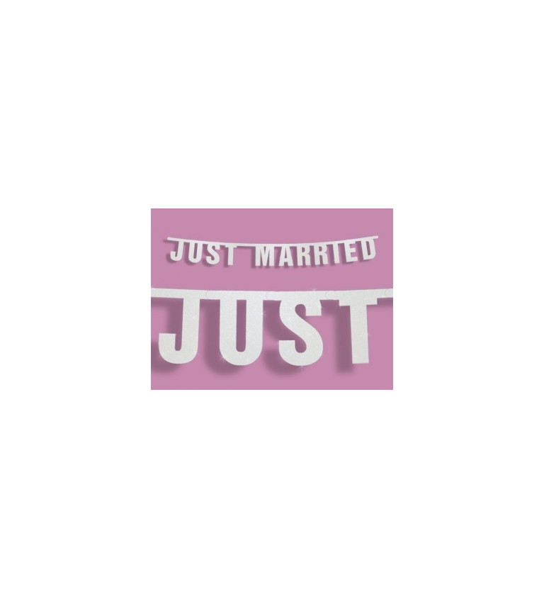  Girlanda "Just Married" bílá