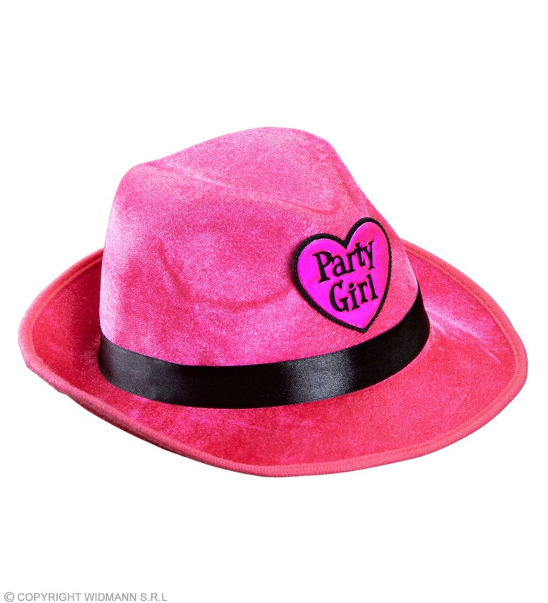 Růžový klobouk Party girl