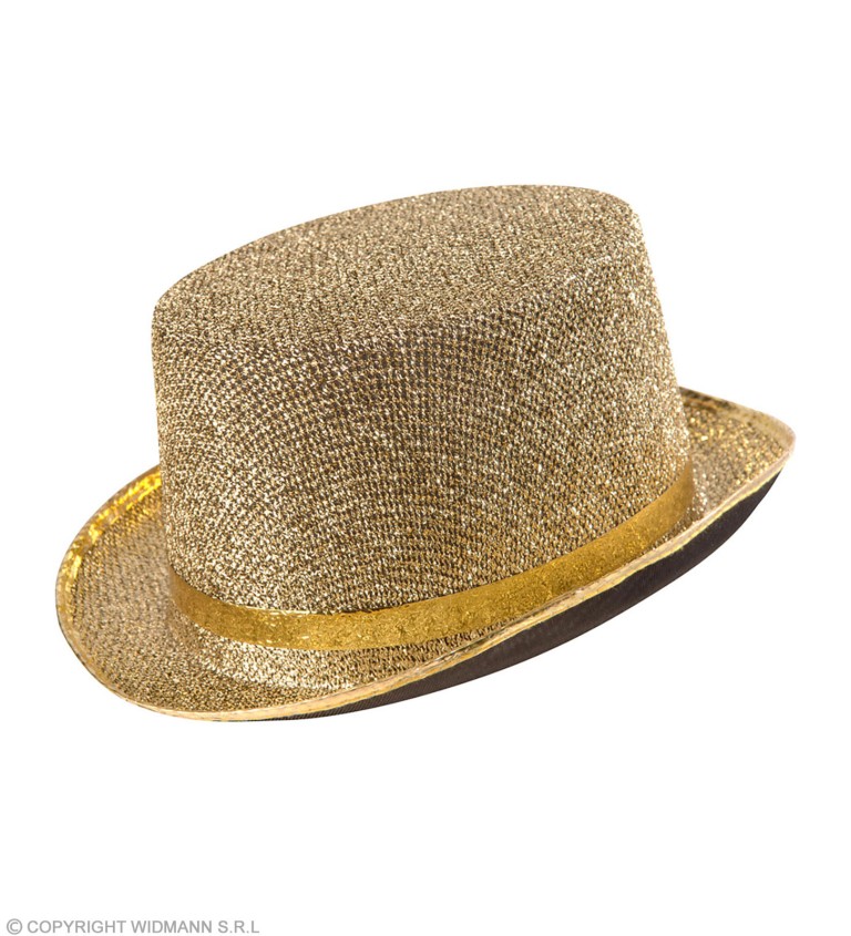 Zlatý třpytivý klobouk