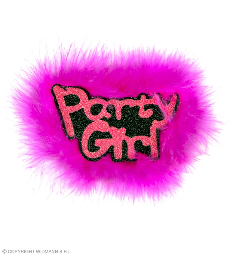 Růžová brož Party girl