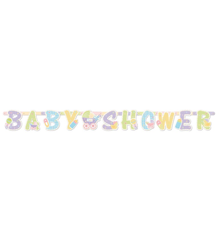 Baby Shower pastelová girlanda