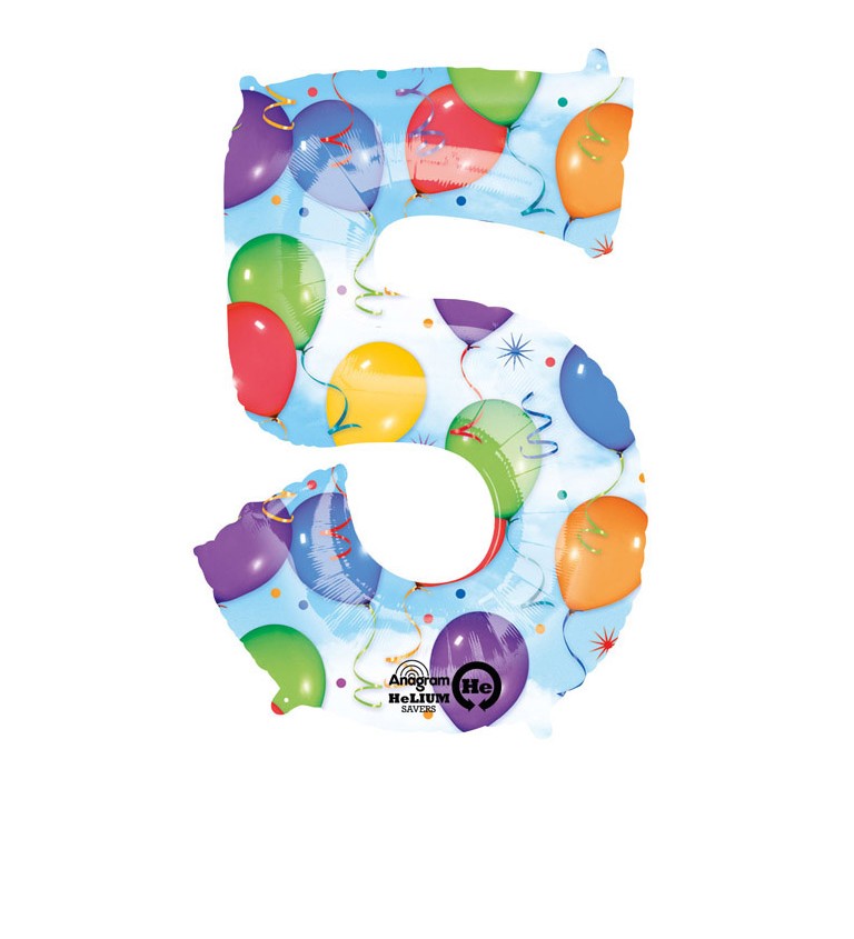 Narozeninový balónek - fóliový "5"
