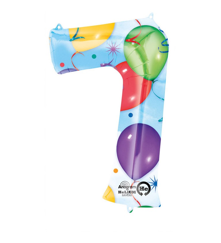 Narozeninový balónek - fóliový "7"