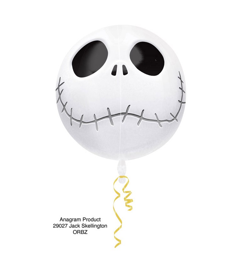 Balónek fóliový Lebka Tim Burton