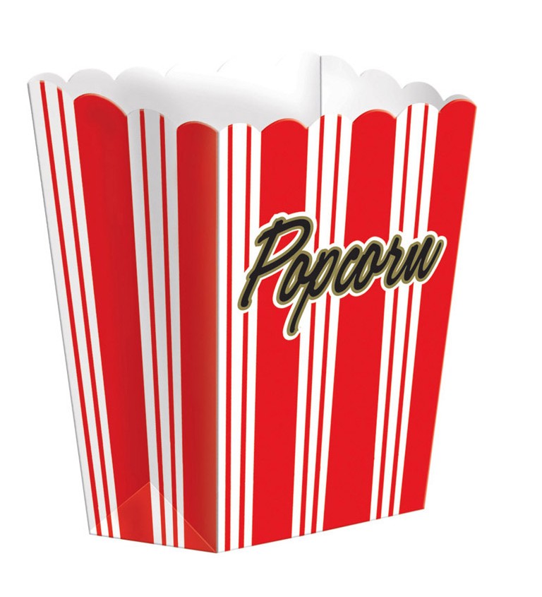 Popcorn papírové krabičky styl Hollywood sada