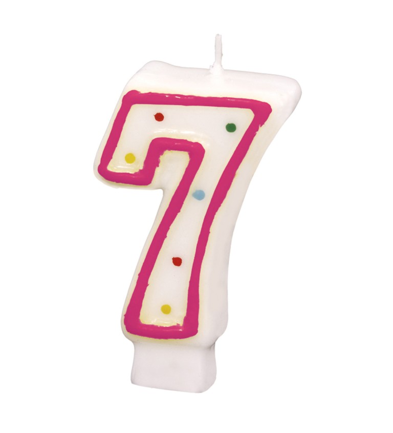 Růžová narozeninová svíčka " 7 "