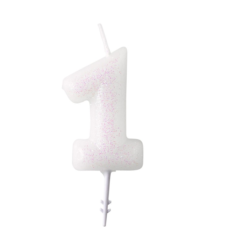 Numeral Candle 1 Glitter