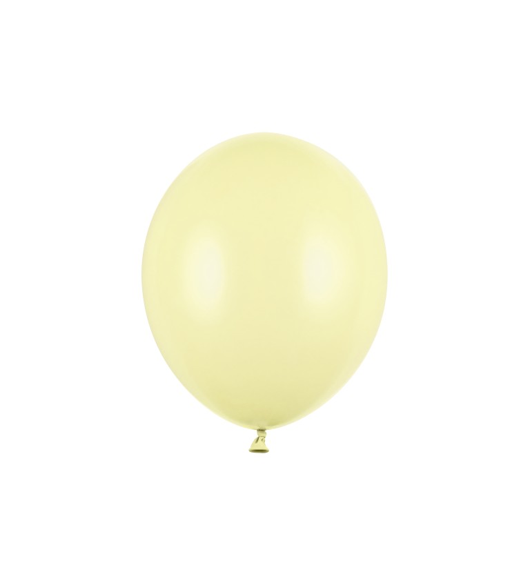 Balonek Metalický Strong - pastelový - světle žlutý, 30 cm