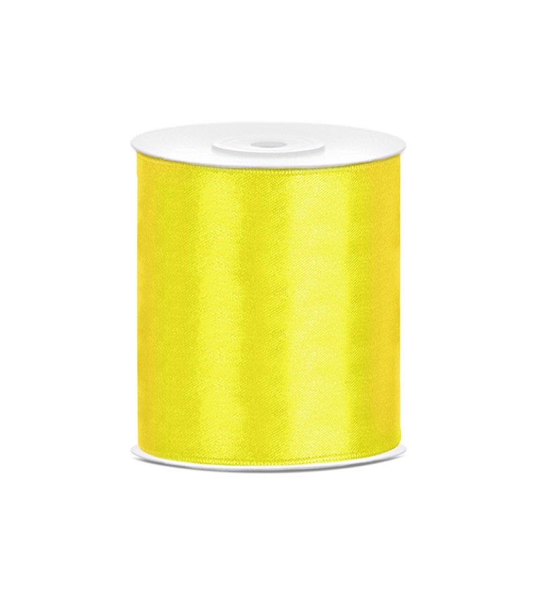 Žlutá stuha satén 100 mm