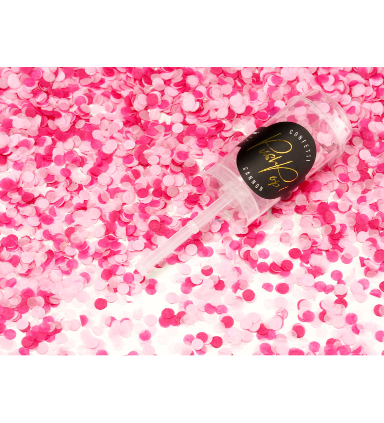 Confetti push pop, růžové