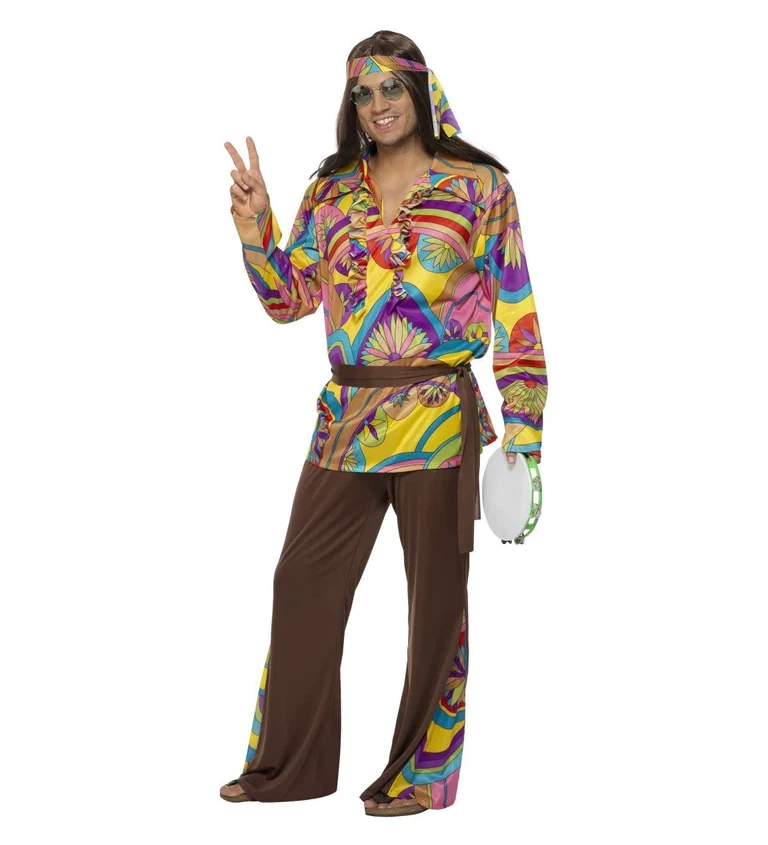 Pánský kostým - Hippie v barvách duhy
