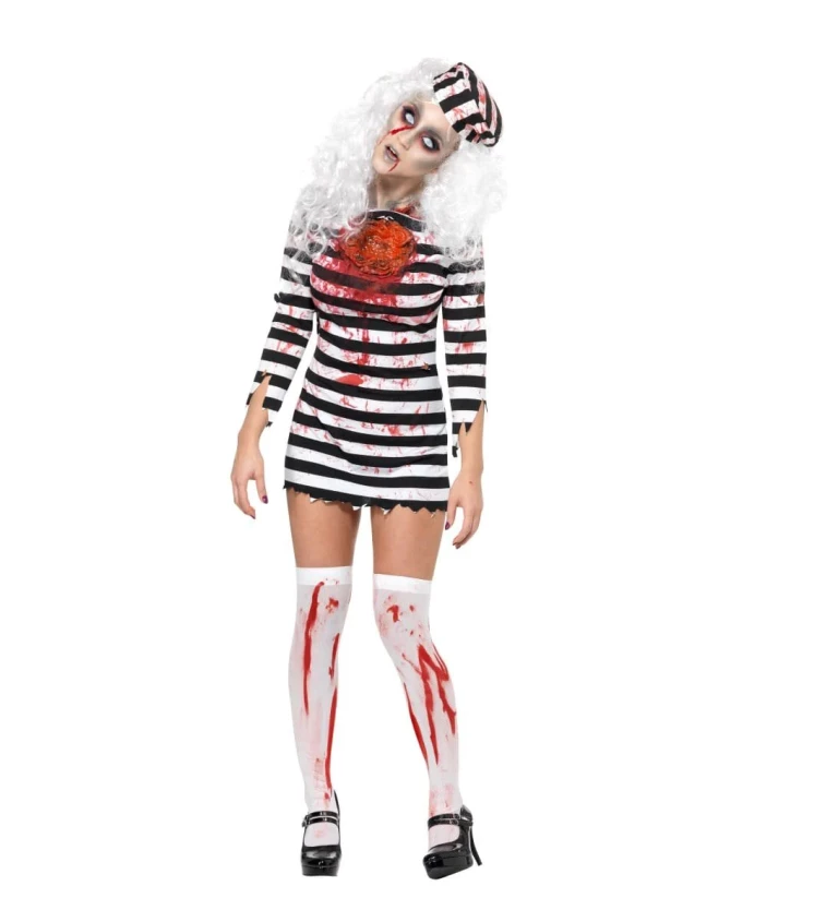 Dámský kostým - Zombie pruhovaná vězeňkyně