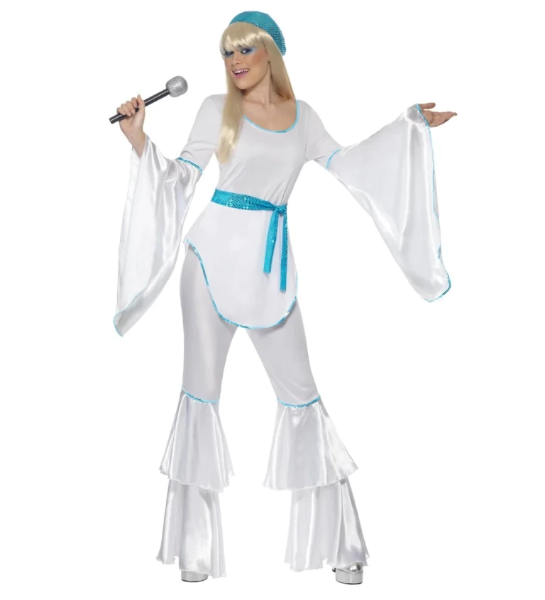 Dámský kostým - ABBA modro-bílý